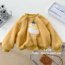 Sudadera gruesa acolchada de invierno para niños con diseño navideño