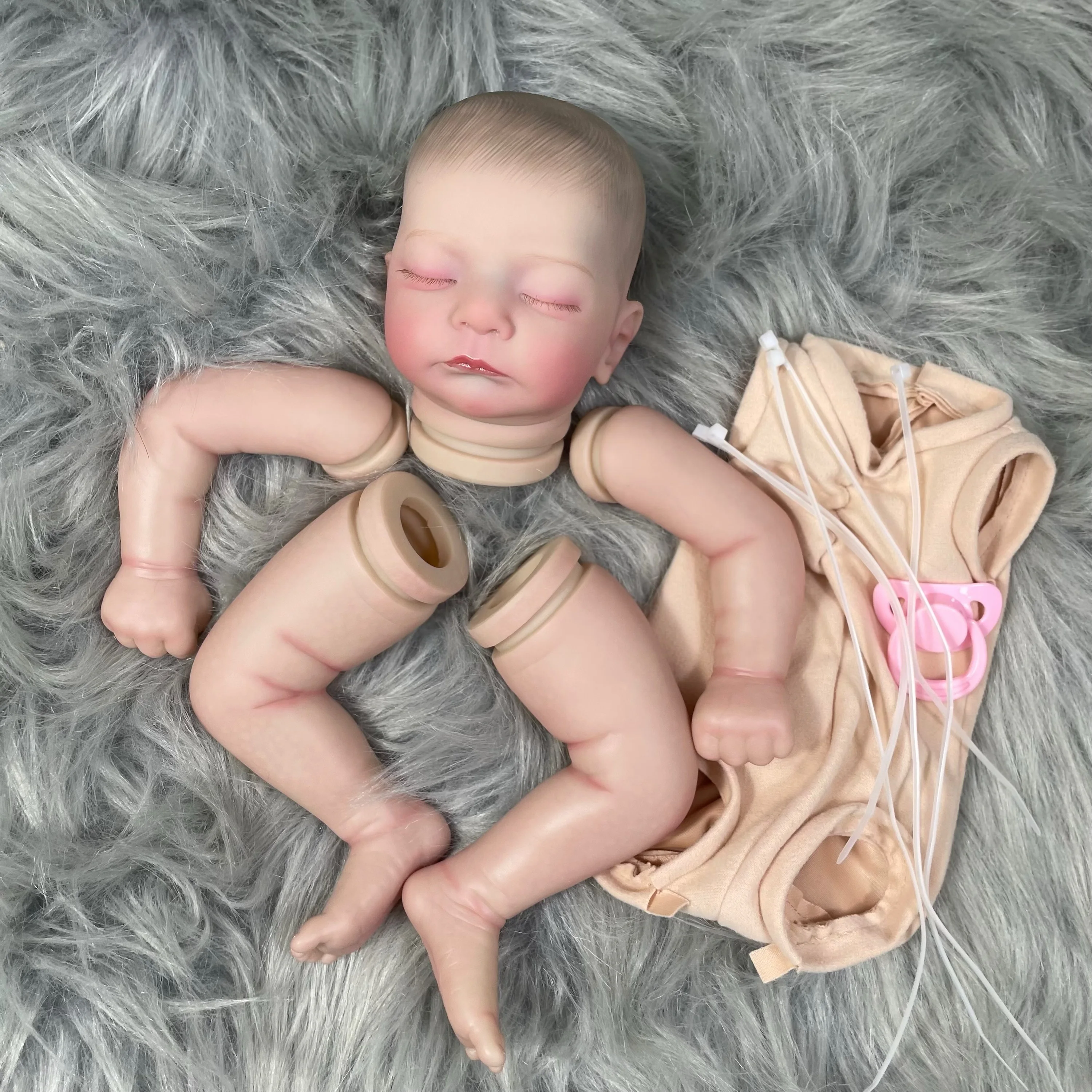 MRB muñeca reborn KAI de vinilo pintada a mano, bebé durmiendo - imagen 2