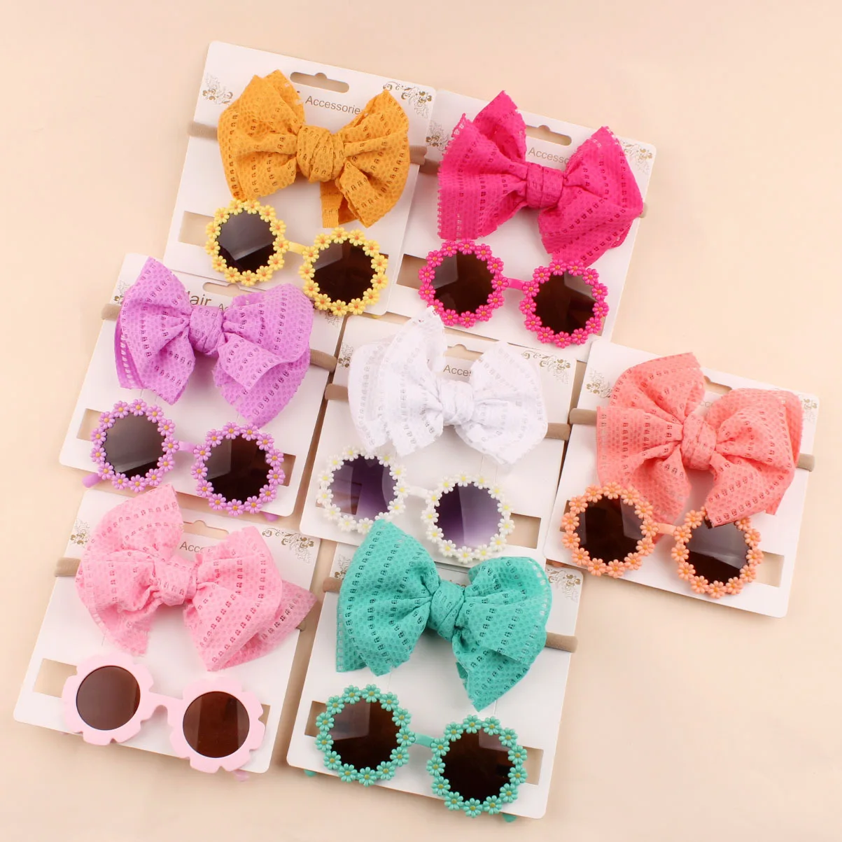 Gafas de sol bebé con diadema, lazo y banda elástica para cabello - imagen 3