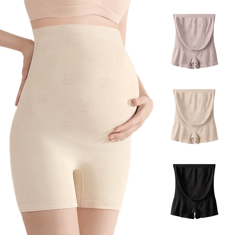 Pantalones cortos de embarazo sin costuras de cintura alta cómodo - imagen 3