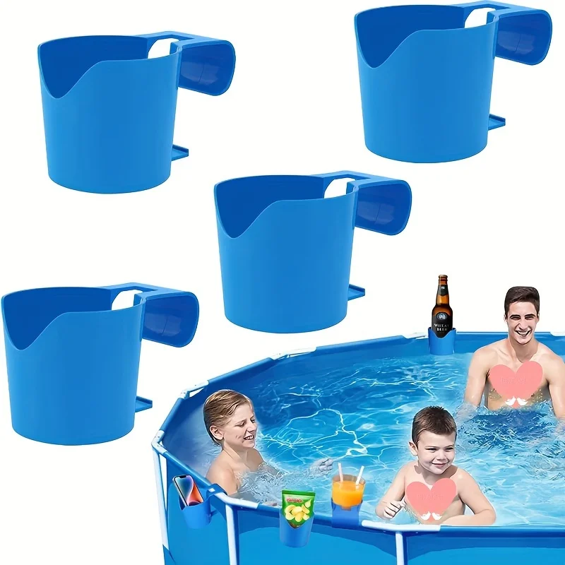 Portavasos instalado en borde de piscina