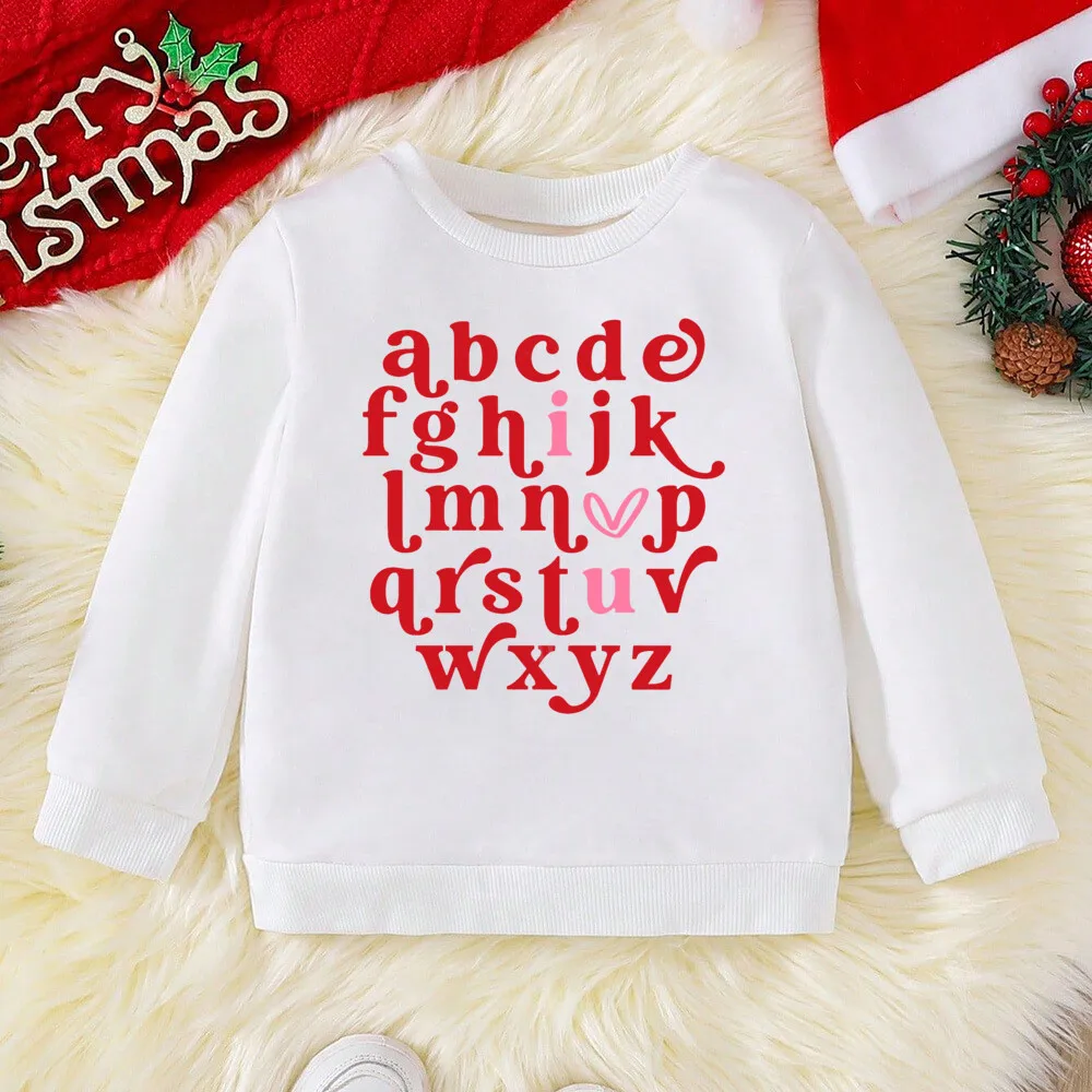 Sudadera con capucha infantil – Estampado de letras y corazón - imagen 4