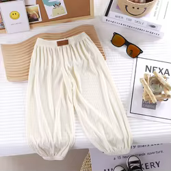 Pantalones de verano antimosquitos transpirables seda helada finos