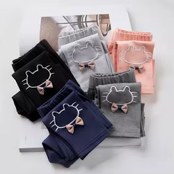 Milangel Leggings con lazo para niña – Pantalón cómodo de otoño
