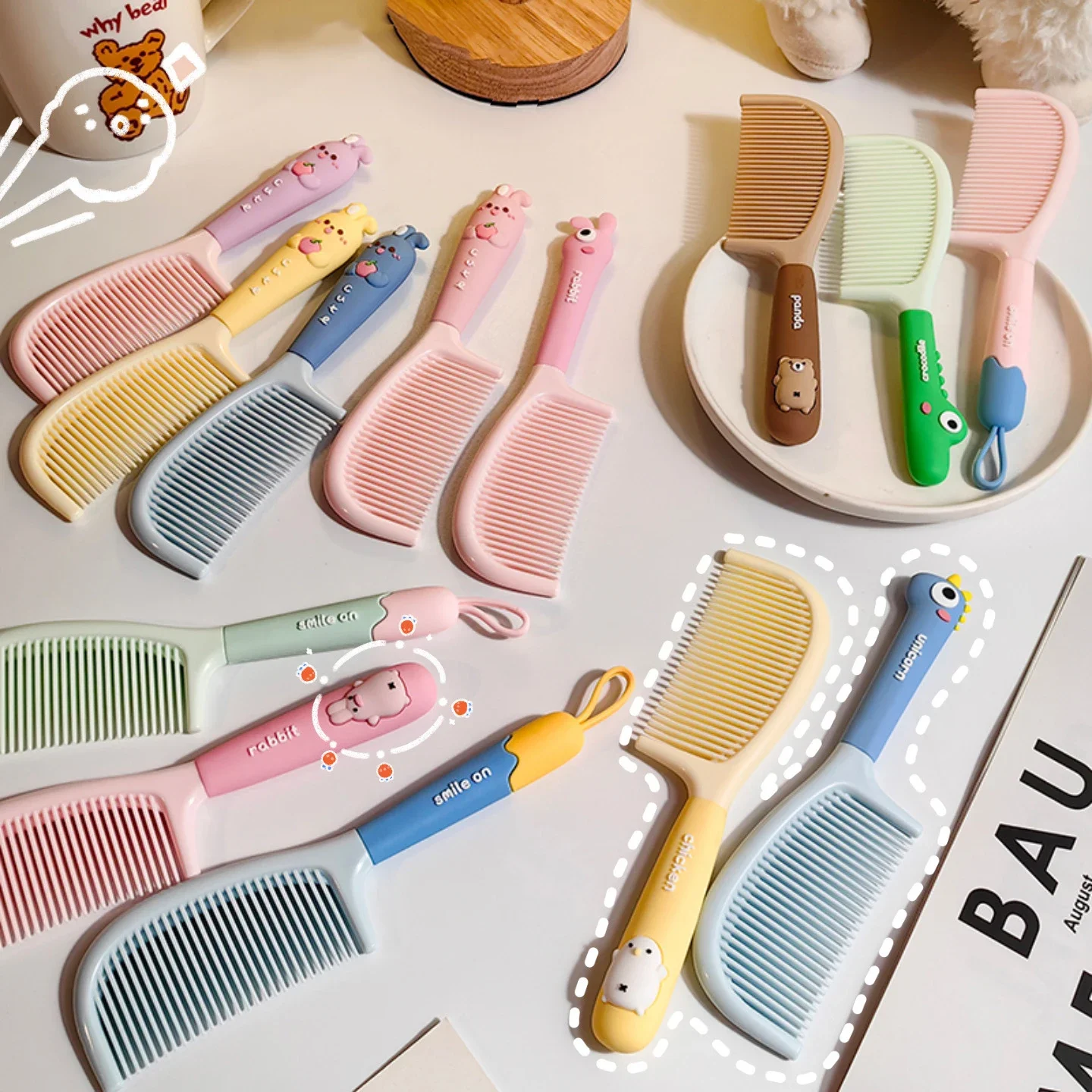 Cepillo desenredante suave con diseños de animal para cabello de niña - imagen 5