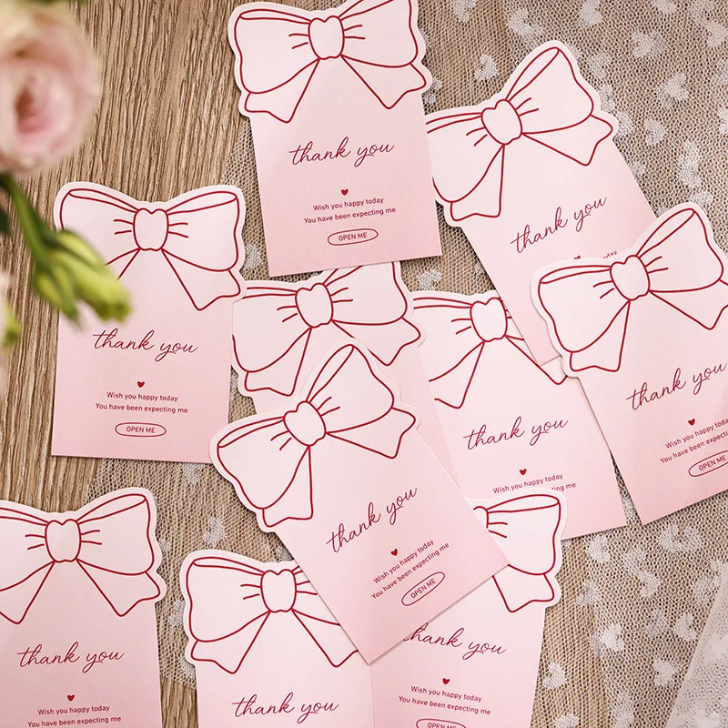 Pegatinas agradecimiento con lazo rosa para regalo Día Madre - imagen 2