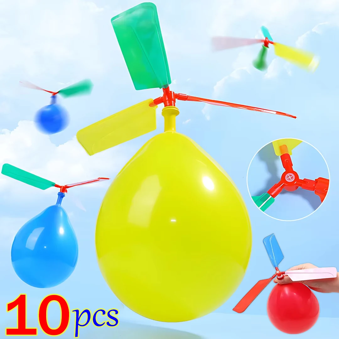 Globo helicóptero de hélice volando