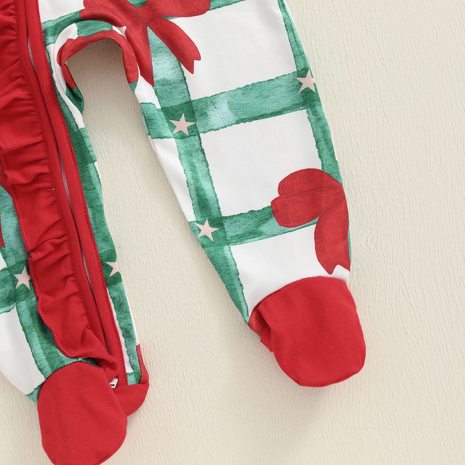 Tregren mameluco de Navidad para bebé niña con lazo y diadema - imagen 5