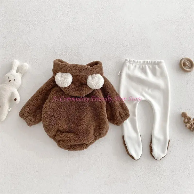 Conjunto bebé con capucha: mameluco de algodón y forro suave - imagen 4