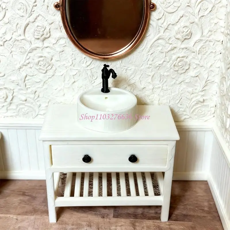 Fregadero de juguete miniatura plástico artístico para baño