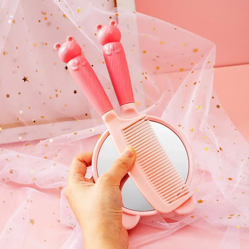 Cepillo de pelo con diseño de princesa y espejo incorporado