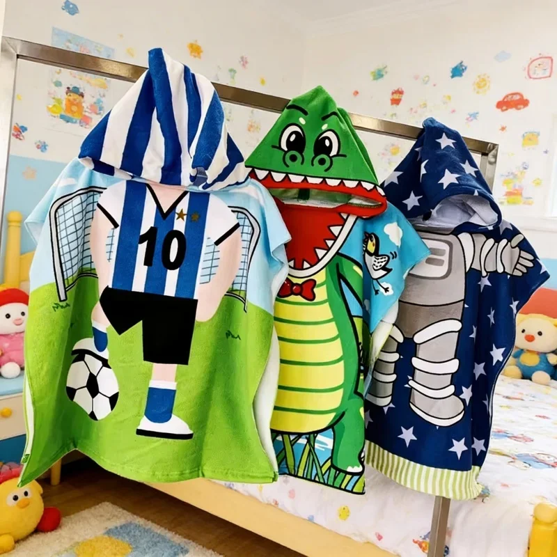 Albornoz bebé capucha toalla dinosaurio para niños y niñas - imagen 4