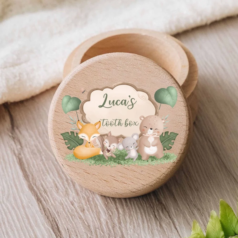 Caja cordón umbilical Safari madera personalizada – Regalo nacimiento - imagen 2
