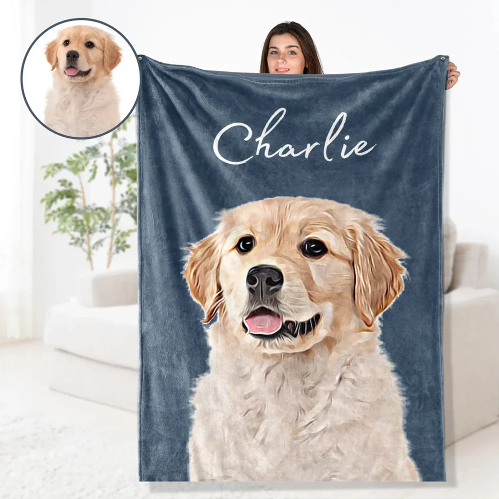 Manta personalizada con foto de mascota