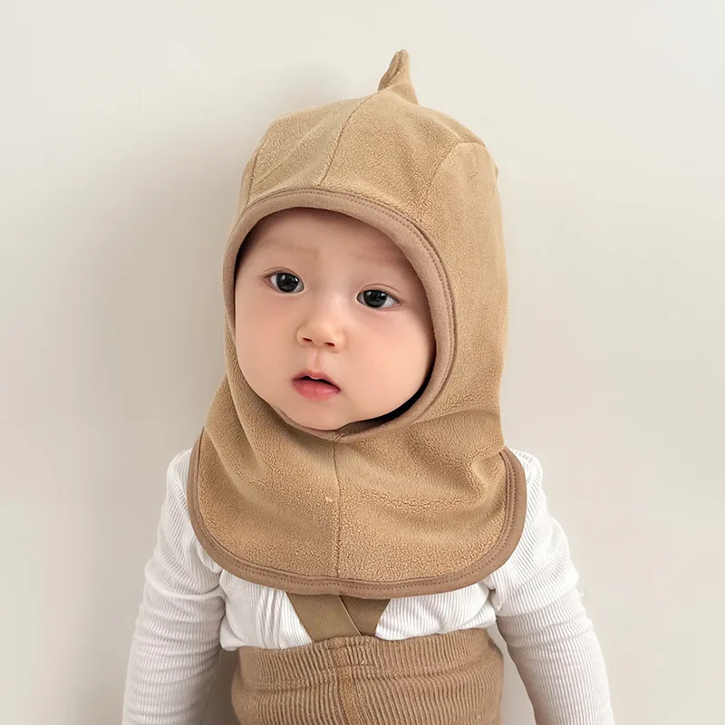 Gorro bebé lana dinosaurio cálido cortaviento con protección de oídos