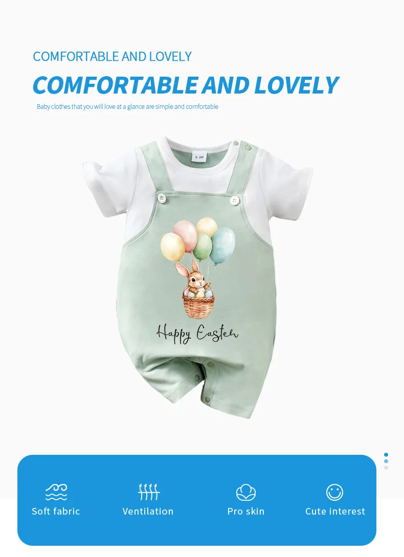 Mono infantil con estampado de conejito de Pascua