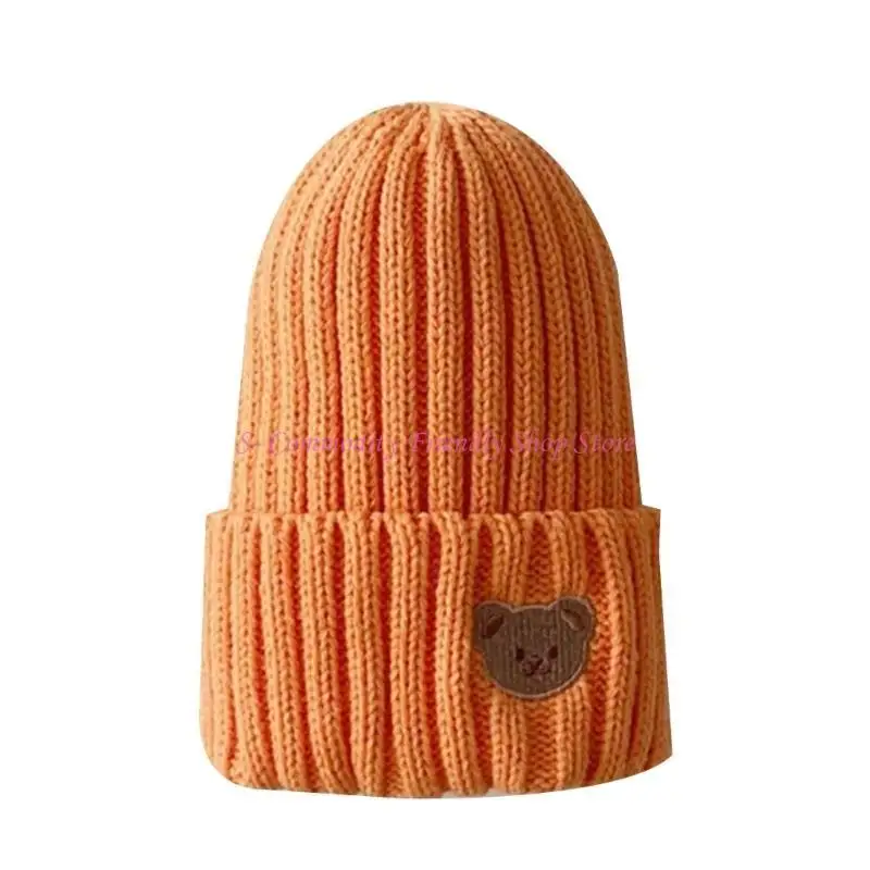Gorro bebé bordado osito de dibujos animados suave y cálido unisex - imagen 4