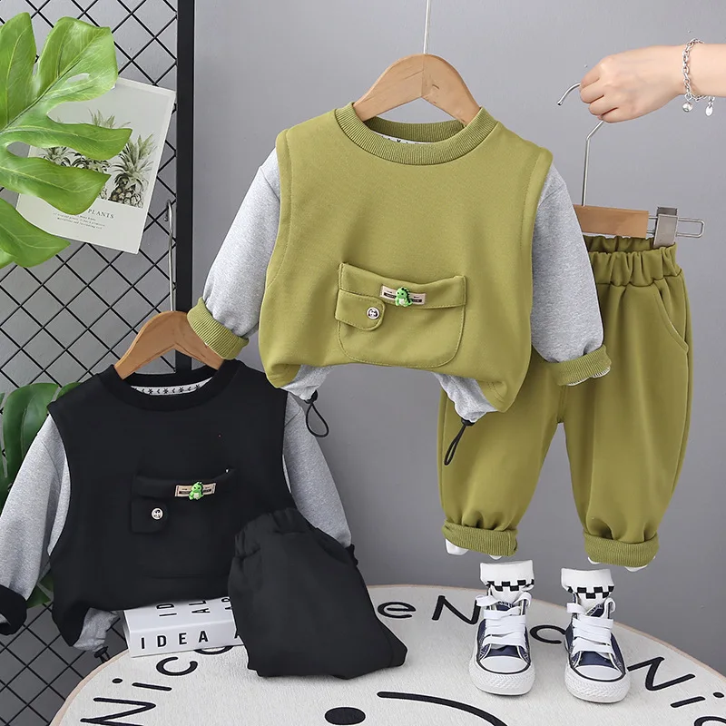 Conjunto bebé de primavera y otoño – camiseta informal con pantalón - imagen 4