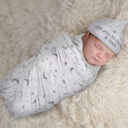 Manta envolvente con gorro para bebé – Microfibra suave