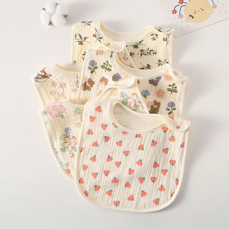 Baberos bandana de gasa algodón para bebé – absorción saliva - imagen 4