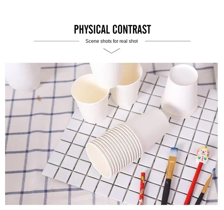 Vasos de papel blanco puro de 250 ml