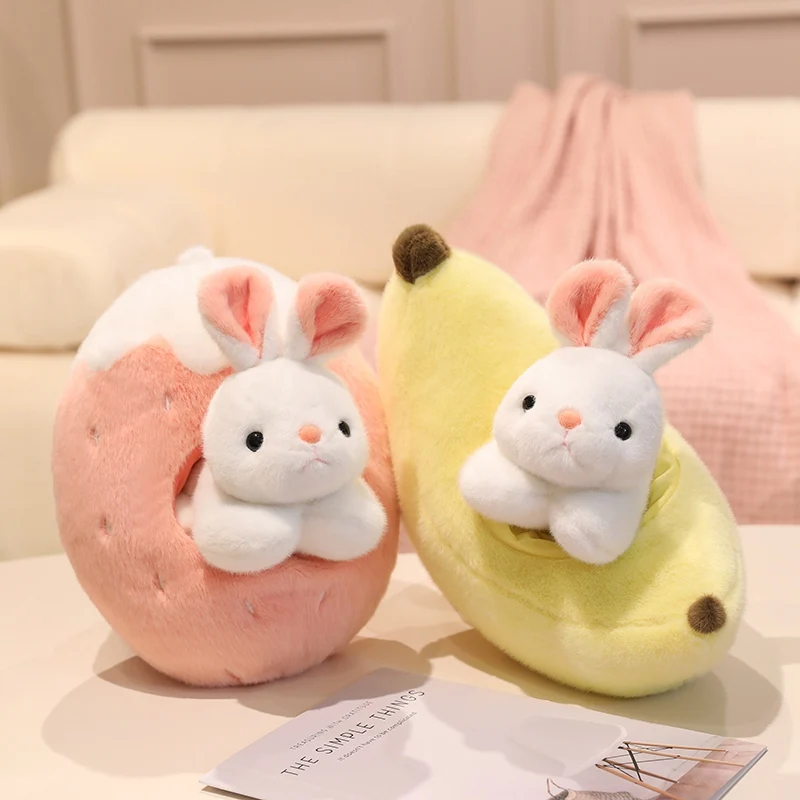 Peluche de conejo con abrazo frutal, suave y creativo - imagen 2