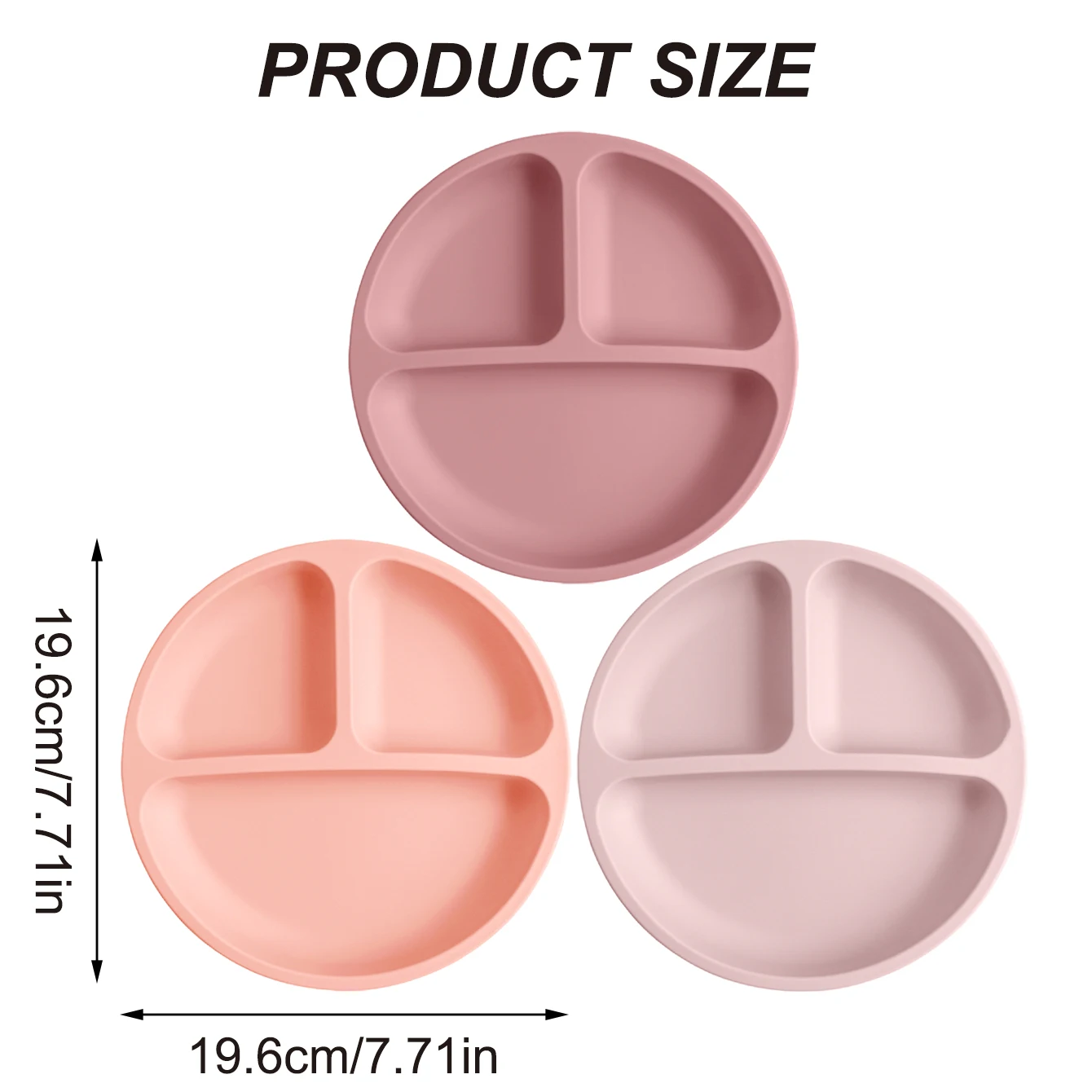 Vajilla de bebé silicona con ventosa, sin BPA, ecológica