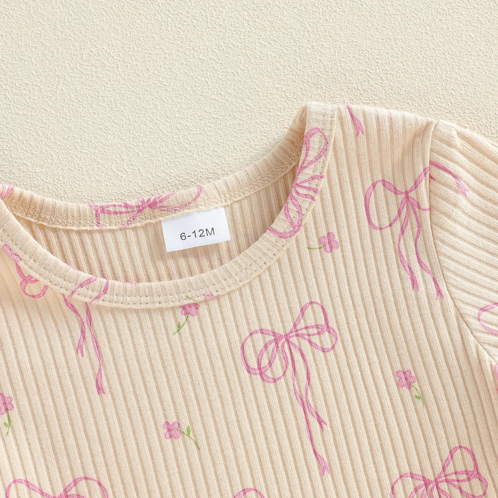 Conjunto bebé niña camiseta lazo y pantalón corto 2 piezas - imagen 3