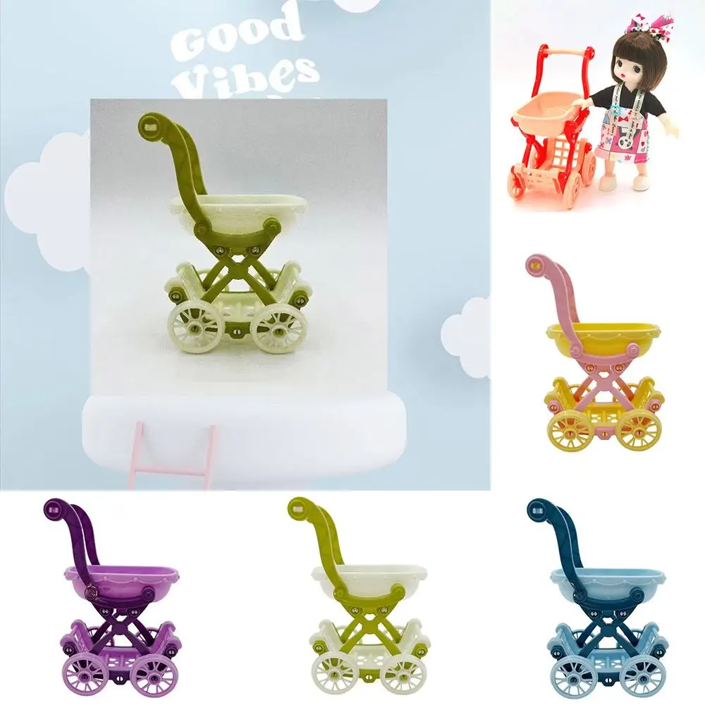 Carrito de bebé para muñecas: accesorios mini muebles simulados - imagen 4