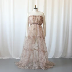 Vestido maternidad bohemio de ganchillo para sesión fotográfica
