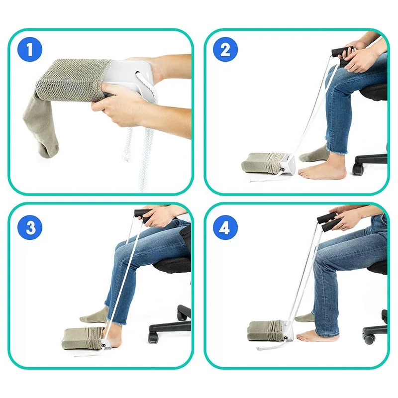 Herramienta para poner calcetines sin agacharse, personas mayores