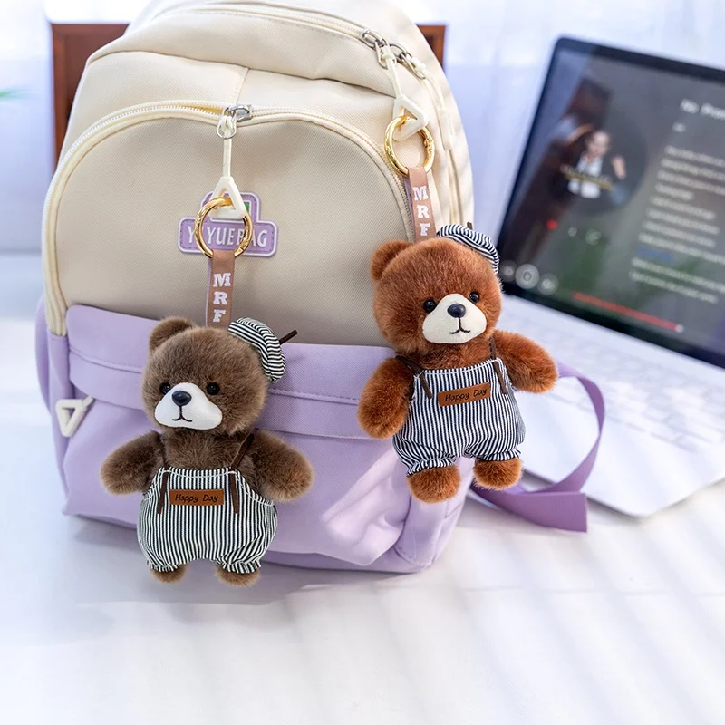 Peluche oso Kawaii suave para mochila escolar, llavero infantil - imagen 3