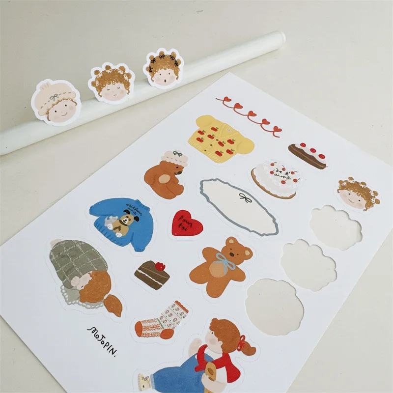 Pegatinas infantiles transparentes decorativas de oso estilo pastoral - imagen 2