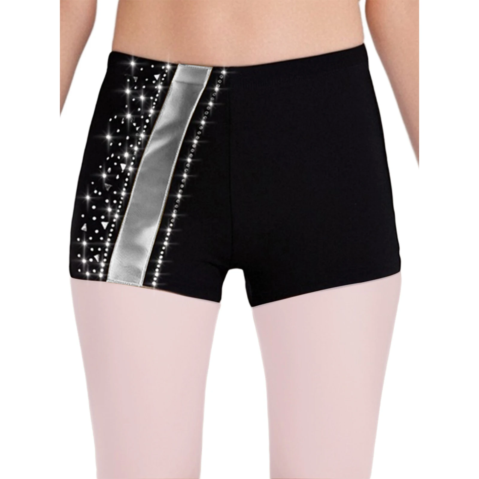 Pantalones cortos para niñas con pedrería y cintura elástica