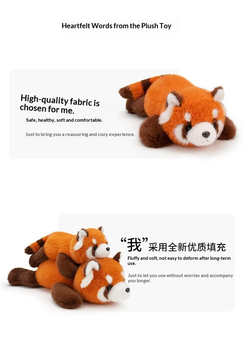 Peluche panda rojo con diseño adorable
