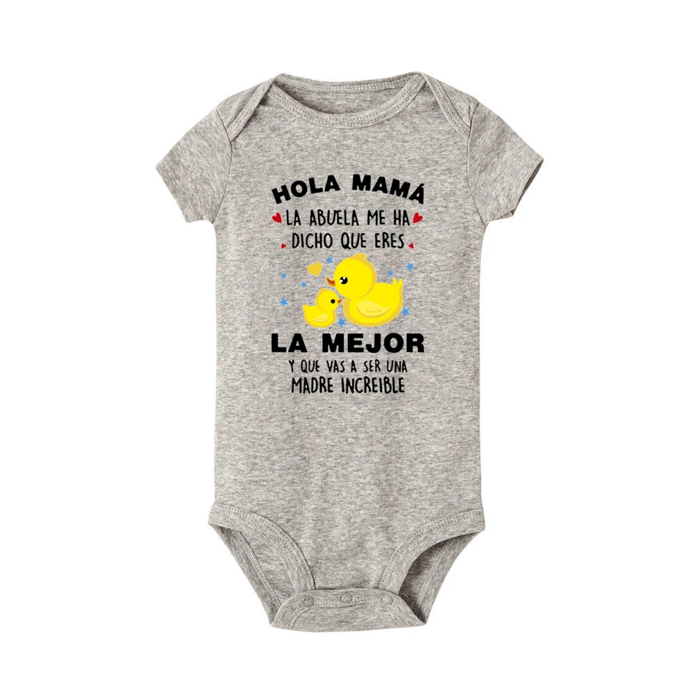 Hello Mom - Mameluco manga corta estampado para bebé recién nacido - imagen 4