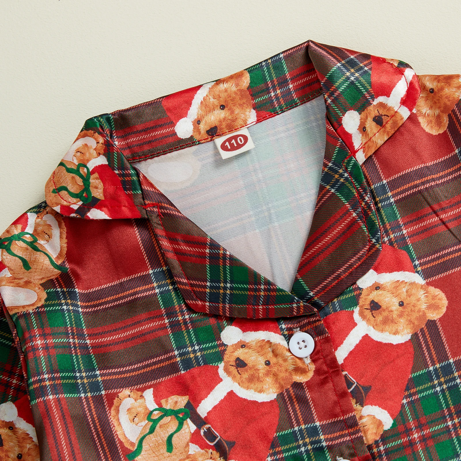 SUNSIOM Pijamas navideñas niño – Conjunto algodón con estampado oso - imagen 2