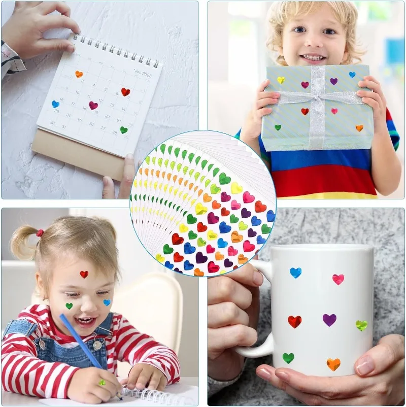 Pegatinas para álbum de recortes con formas láser y corazones - imagen 5