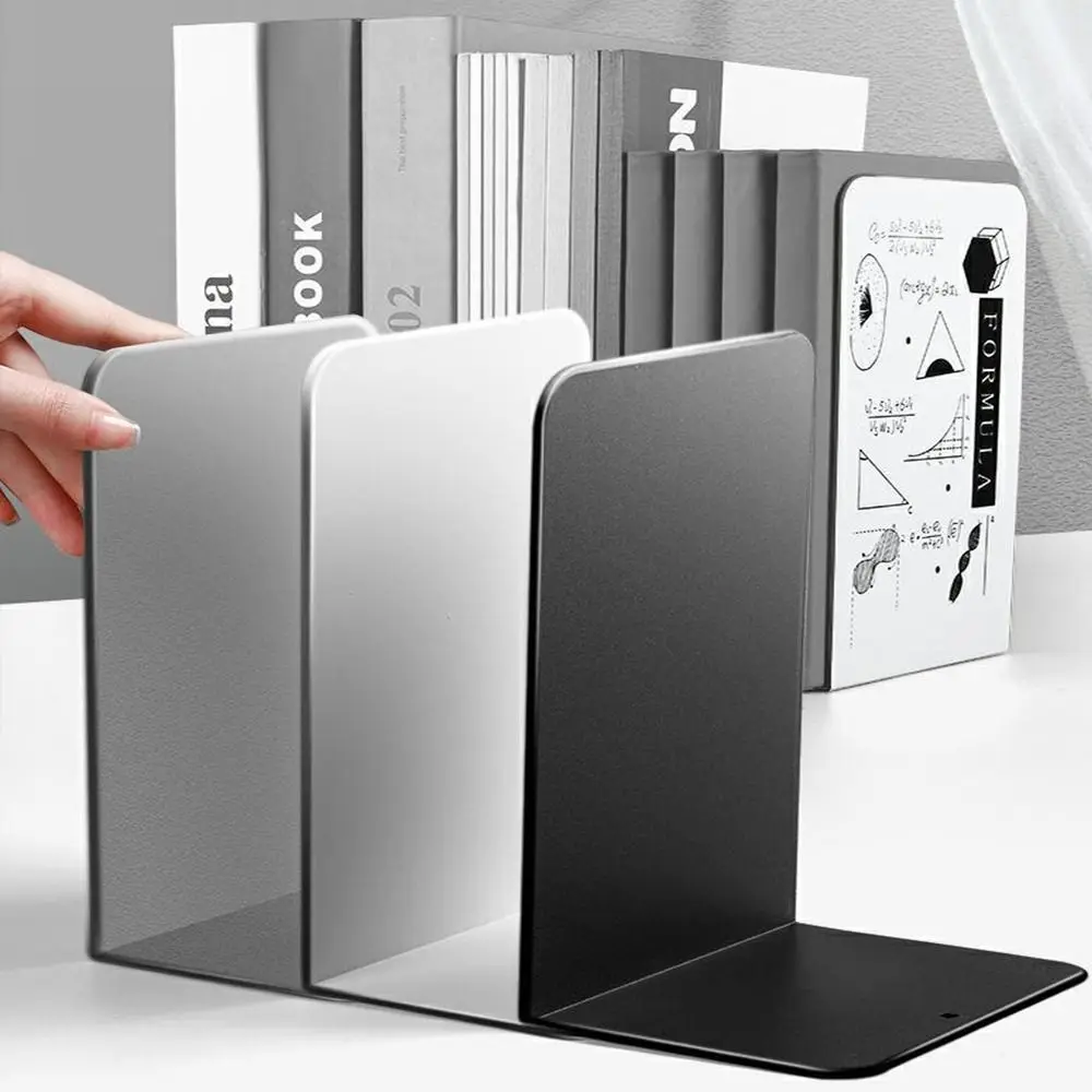 Sujeta libros en forma de L para escritorio, soporte duradero