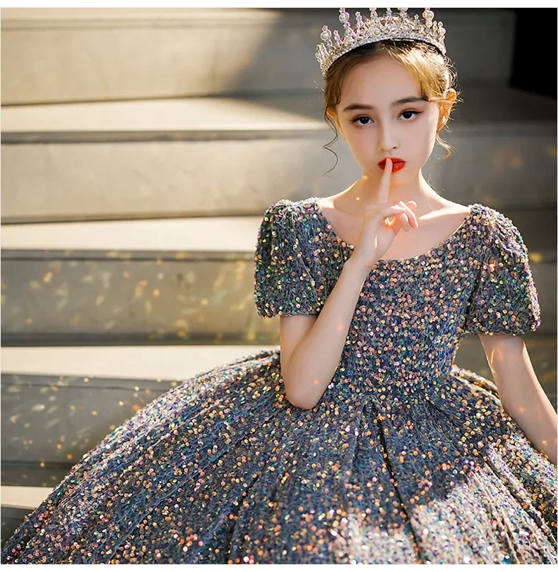 Vestido de fiesta con lentejuelas para niña – Ideal en celebraciones - imagen 2