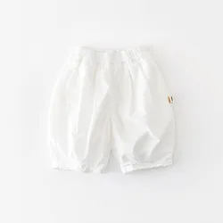 Pantalones capri de algodón fino para niñas – holgados y lisos