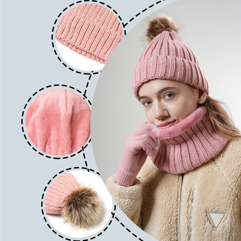 Conjunto de invierno con gorro, bufanda y guantes de punto - imagen 5