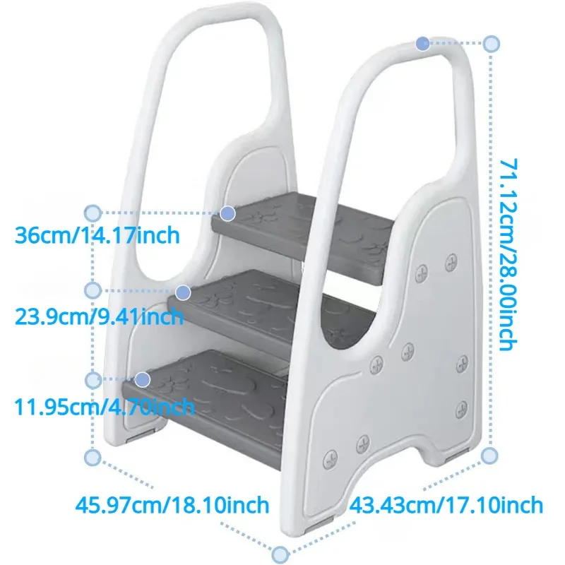 Taburete infantil de aprendizaje con asas para baño y cocina - imagen 3