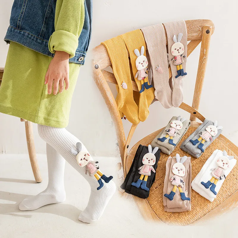 Pantimedias de algodón con conejo para niñas - imagen 3