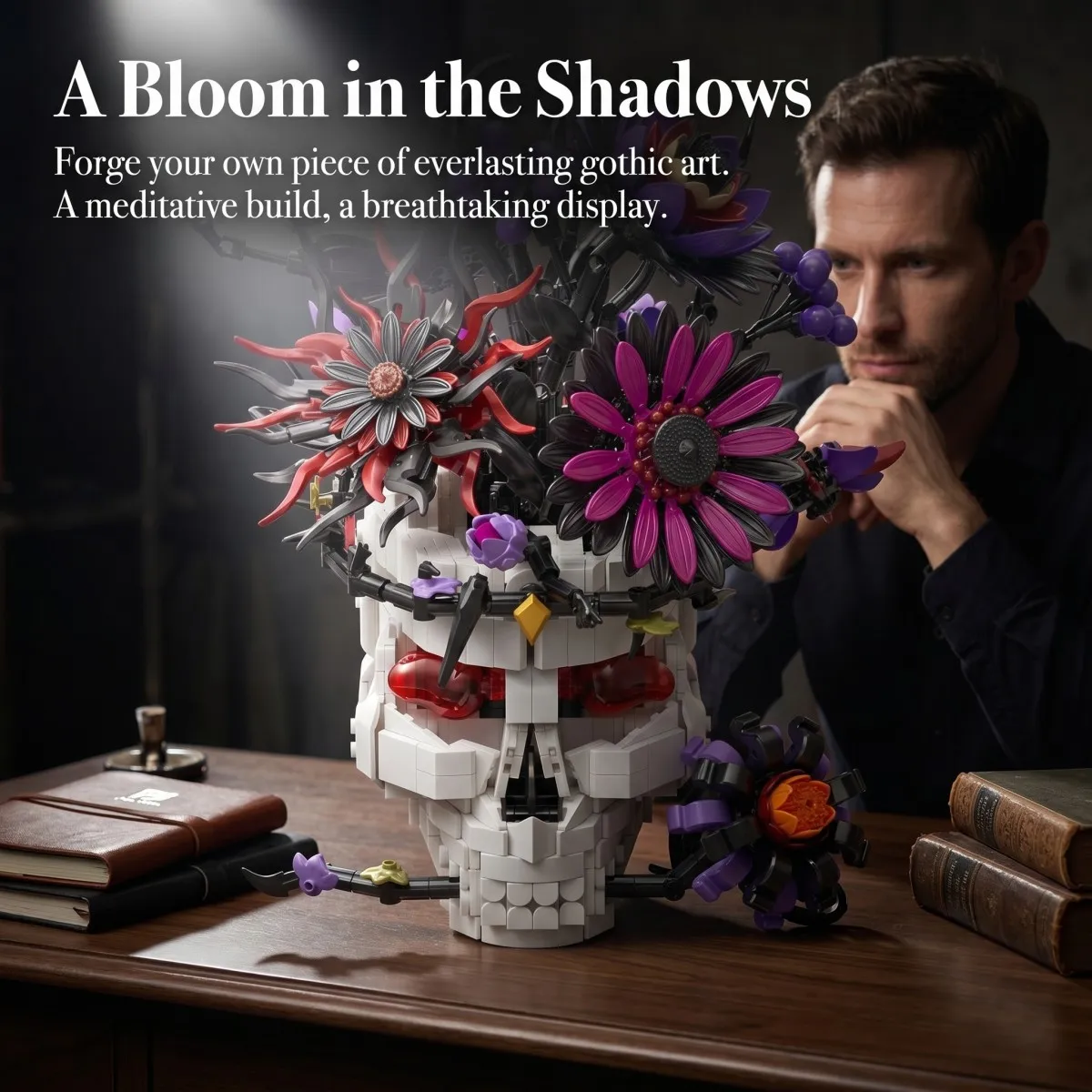 Bloques de construcción góticos con esqueleto y flor de calavera - imagen 3