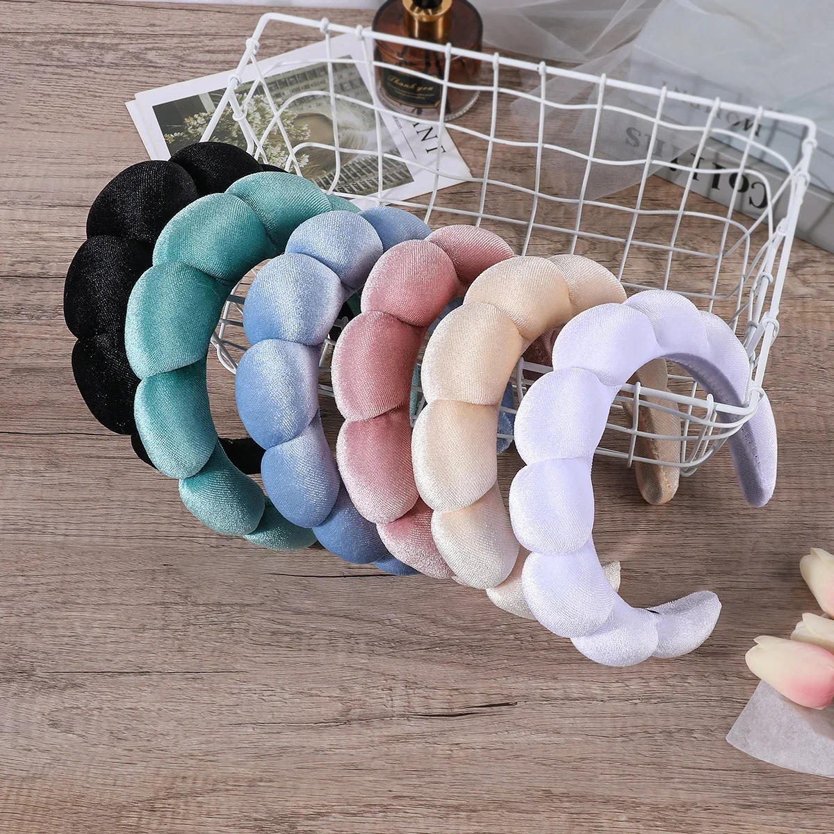 Retro Co Spa diadema de esponja hinchada para niñas suave retro - imagen 3