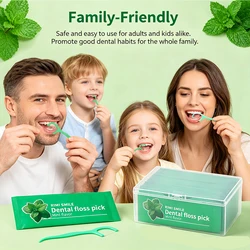 Bastoncillos interdentales infantiles de menta individuales