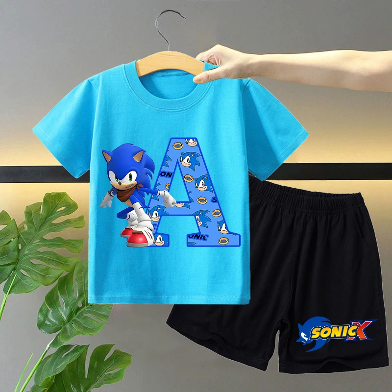 Conjunto infantil de camiseta y pantalón corto Sonics anime veraniego - imagen 5