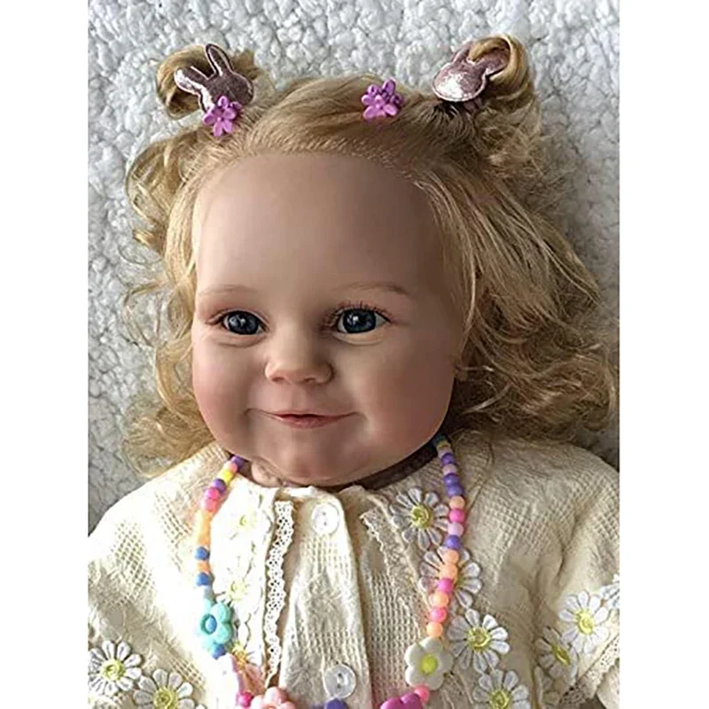Muñeca bebé Maddie pelo rubio enraizado cuerpo suave - imagen 5