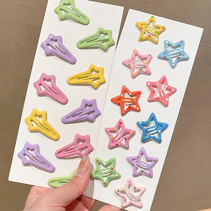 Horquillas bebé clips laterales corazón estrellas geométricas - imagen 5